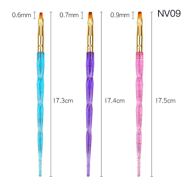 Double Head Nail Art Brush UV Gel Polish Design Dot Painting Detailing Pen Brushes Carving Drawing Hooking Pen Nail Brush