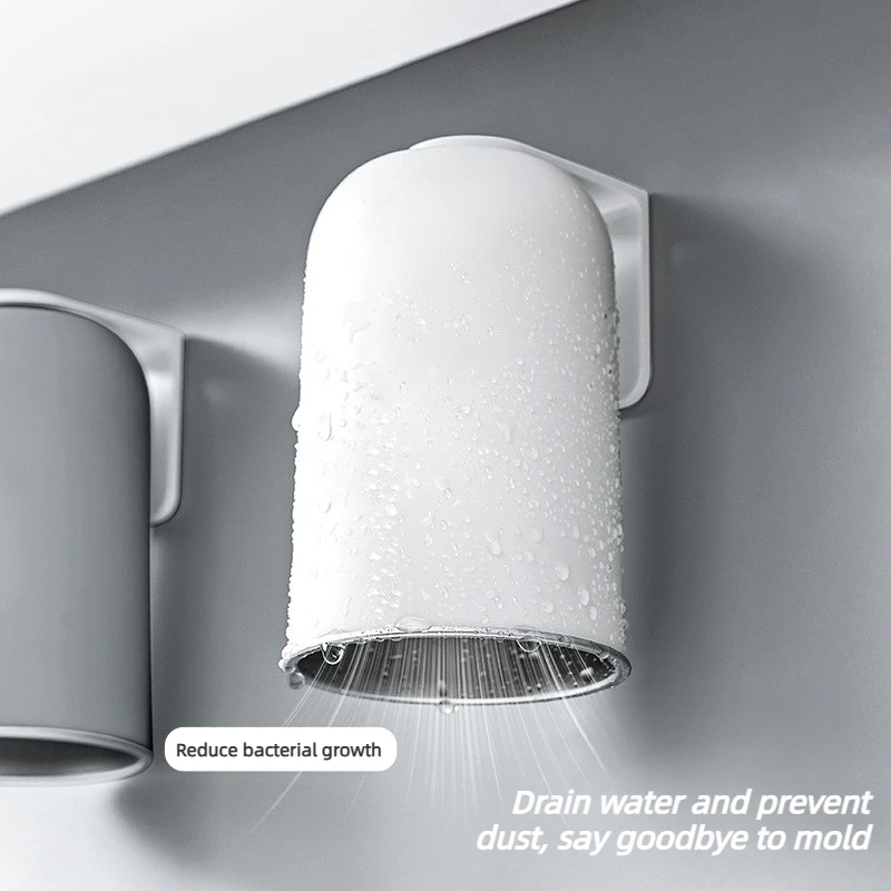 Grande capacità: bicchiere magnetico per collutorio per bagno, in acciaio inossidabile, facile da installare grazie al supporto a parete (non sono necessari attrezzi)._voghion.com