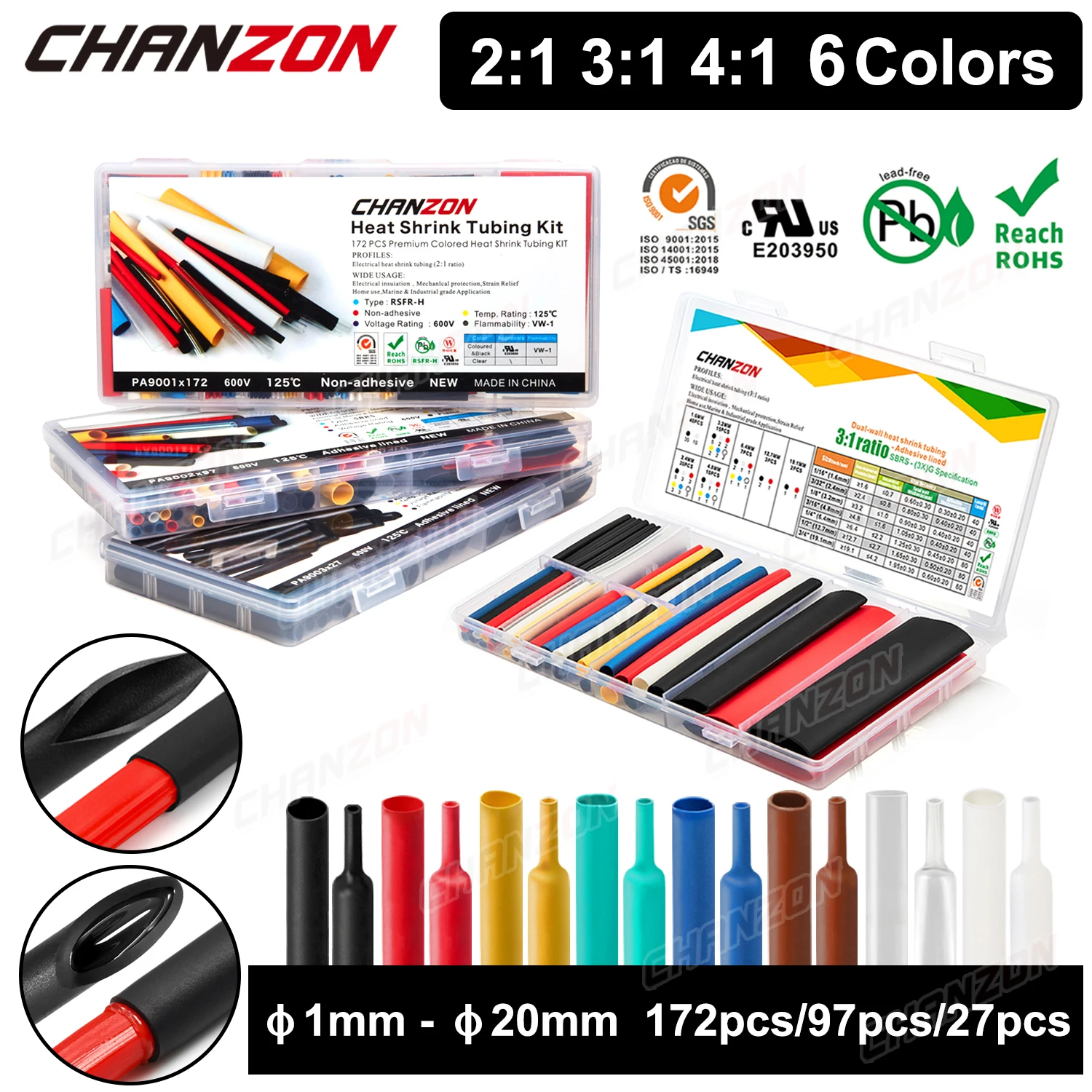 Tubo Pvc 100 Tubo Termoretraibile Doppia Parete Con Adesivo - Nero - Foto 3