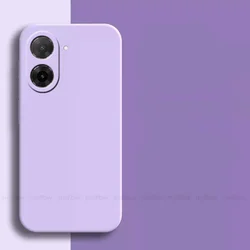 Liquid Silicone Shockproof TPU Soft Phone Case with Original Back Cover Design for 173.3x79.4x8.26mm (Grass Purple)