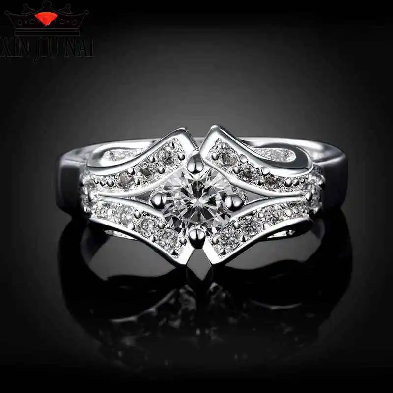 

Classic 925 Anillos Silver Big Bow Knot DELICATE SENTIMENTS RING Finger Ring For Women CZ Crystal Wedding Fine Jewelry