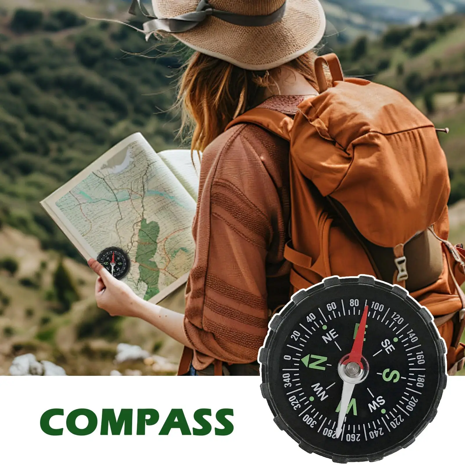 Kompass Camping Wasserdichter Multifunktionaler Zielkompass für Überlebensausrüstung Reisen Bergsteigen Bootfahren Outdoor – Detail 15