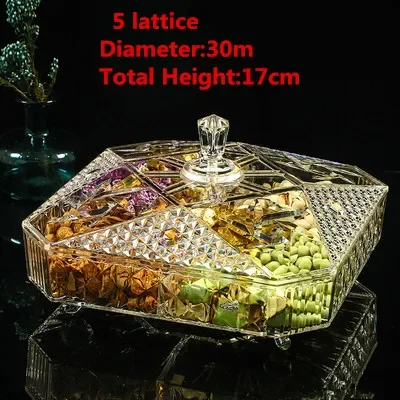 Transparent Acrylic Snack and Candy Dish with Cover
