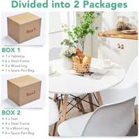 Modern 31.5" D Dining Table & 4 Dining Chairs with Solid Wood Legs, Dinette Table Set for Small Spaces Dining Room Restaurant 2