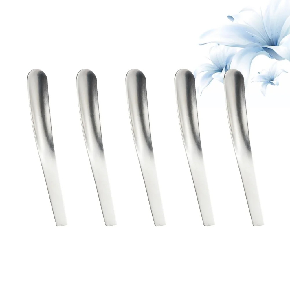5 Pcs Multifunctional Kitchen Cooking Spoon Coffee Scoop Flat Spoons Mini Silver