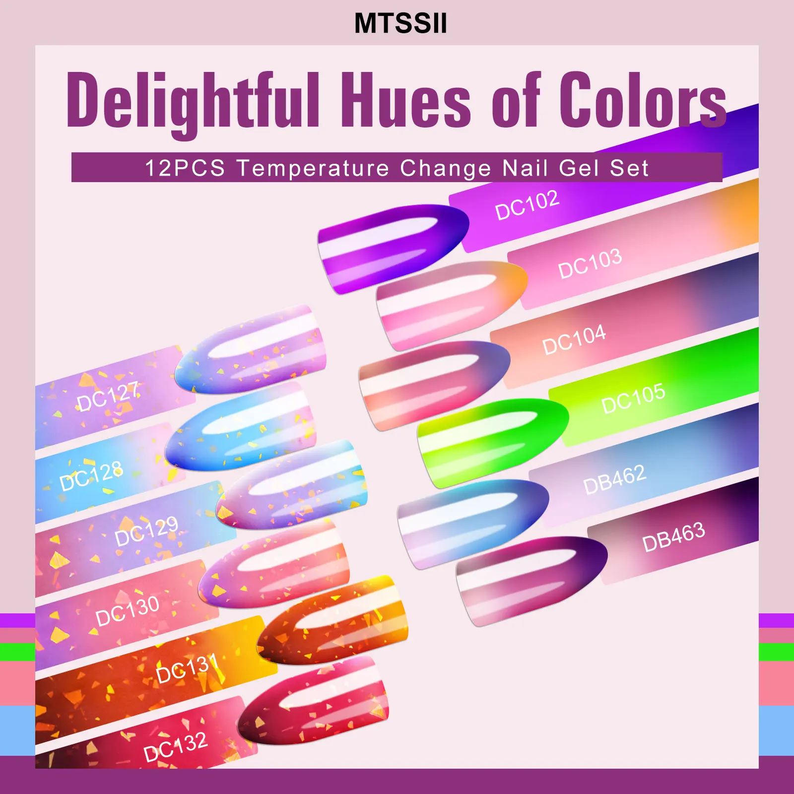 12PCS Temperature Nail Gel Set 3-Layers Change Color Polish Autumn Popular Colors Gel Soak Off UV Nail Manicure Art Varnish Kit 2