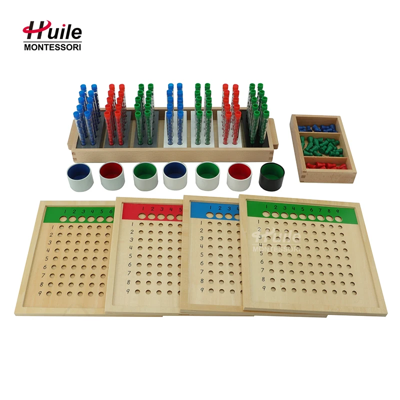 Montessori Baby Toys Material Wooden Math Beads Long Division Colorful Teaching Aids Puzzle Games School Using Toys for Children