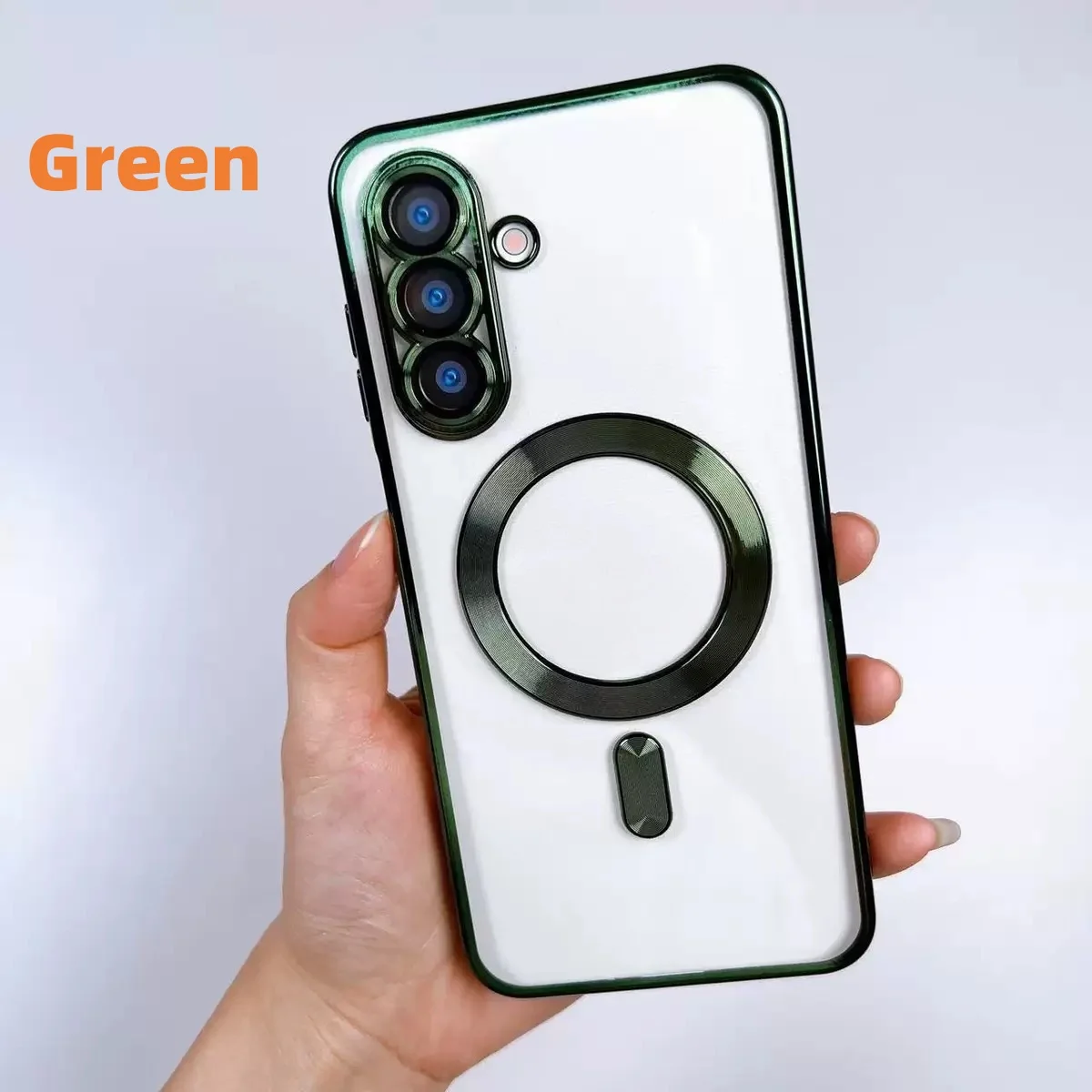 Clear Luxury Electroplated Soft Drop Protective Phone Case with Magnetic Closure and Camera Protector