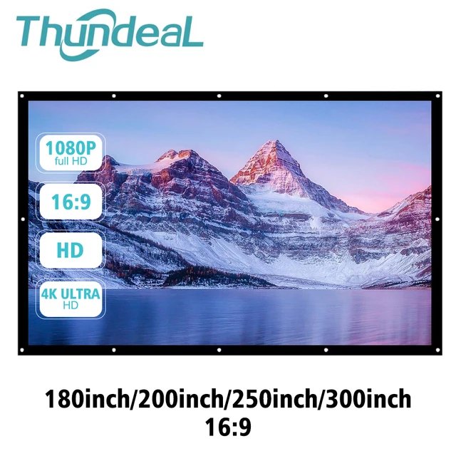 Supersize 180 200 250 300 inch 300inch Portable Projector Screen Canvas Curtain Projection Screen Home Outdoor Office Projector