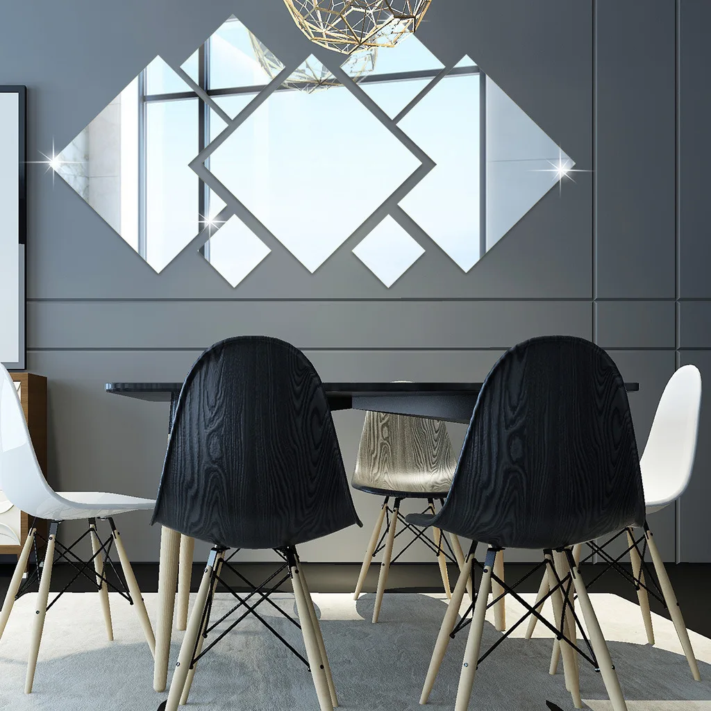 Description Picture 6 of item3D Acrylic Mirror Three-Dimensional Wall Sticker Room Living Room Entrance Hotel Creative Background Wall Sticker Lens