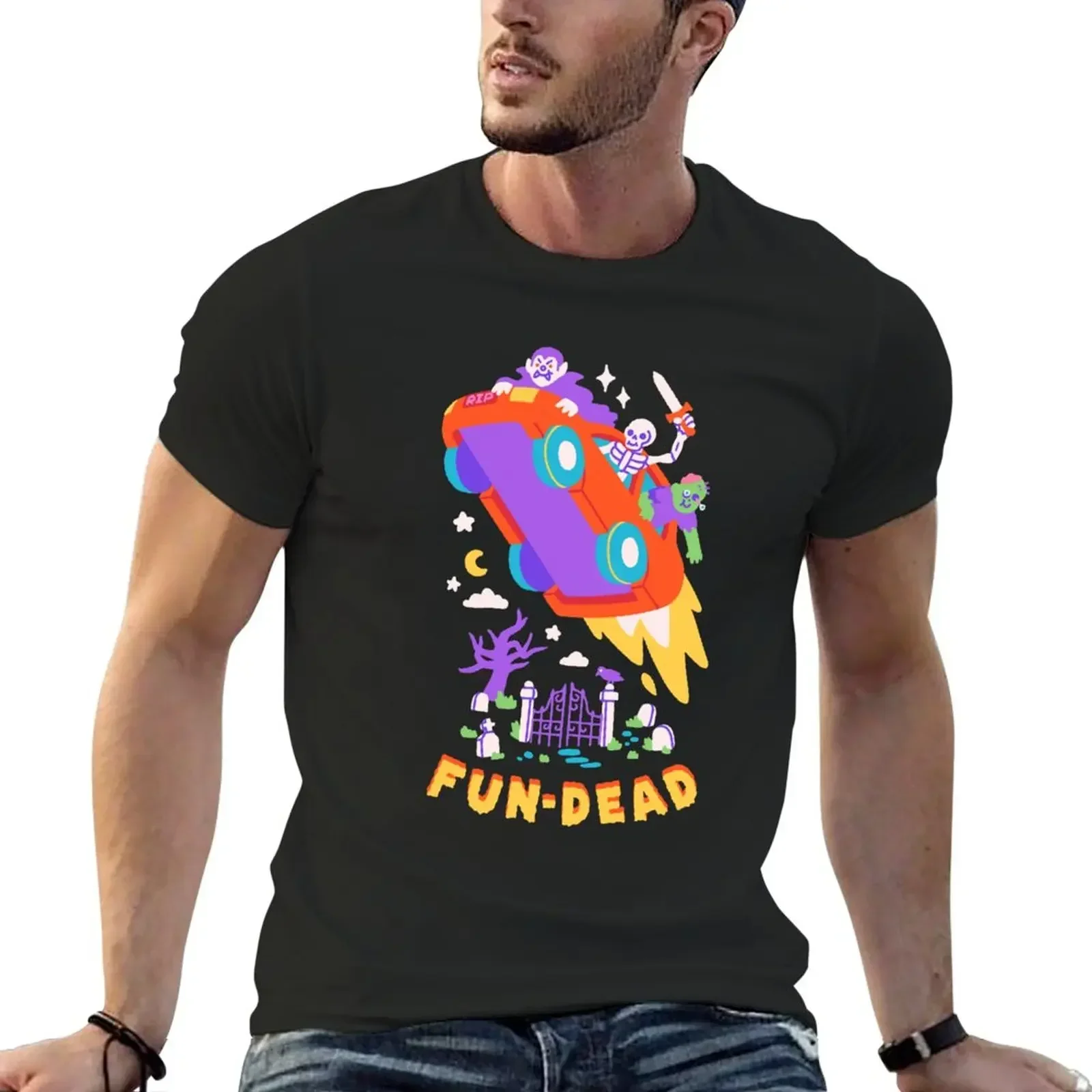 

FUN-DEAD T-Shirt boys whites tees oversizeds T-shirts for men cotton