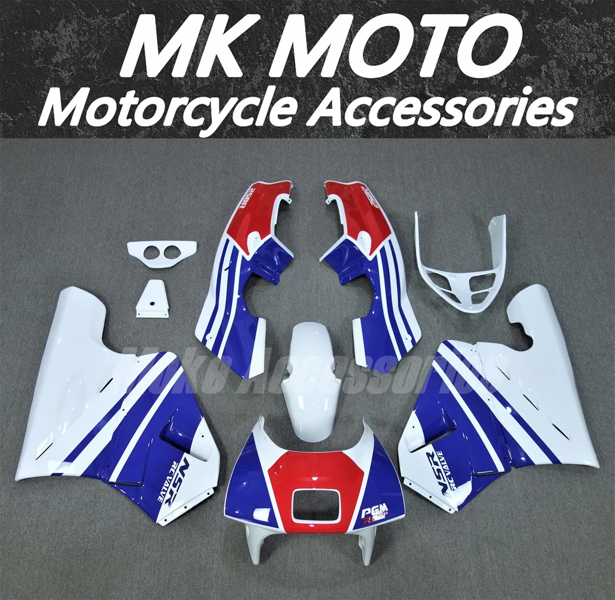 

Комплект обтекателей для мотоцикла, подходит для NSR MC18 1989, кузов высокого качества, Abs, форма ручной работы, синий, белый