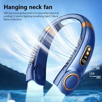 2024 New Outdoors Portable Halterneck Fan USB Handheld Silent Multi-function Bladeless Mini Electric Hanging Neck Fan 1