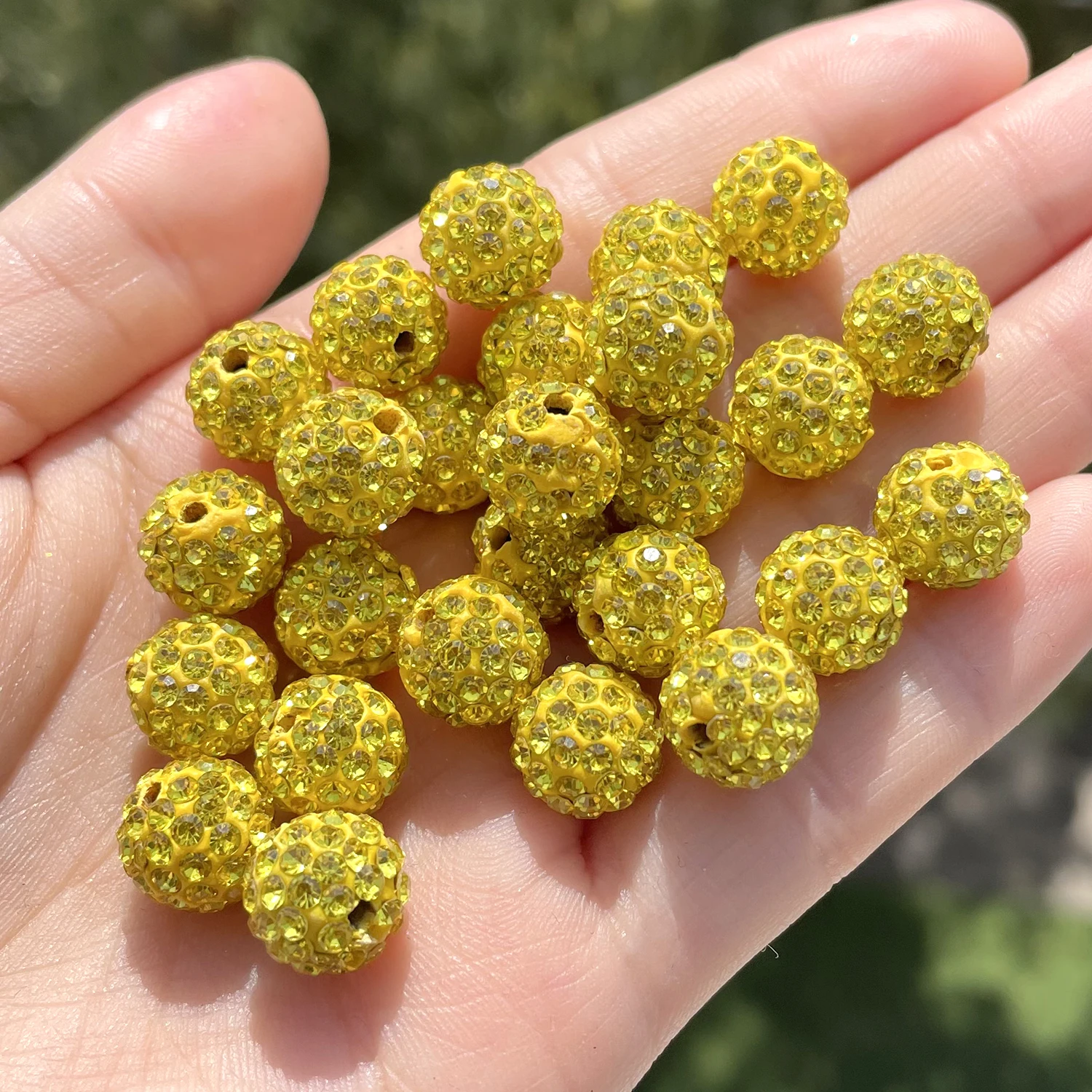 10pcs 6/8/10mm Czech Crystal Rhinestones Pave Disco Ball Clay Beads Round Spacer Beads Charms for DIY Jewelry Making Bracelet