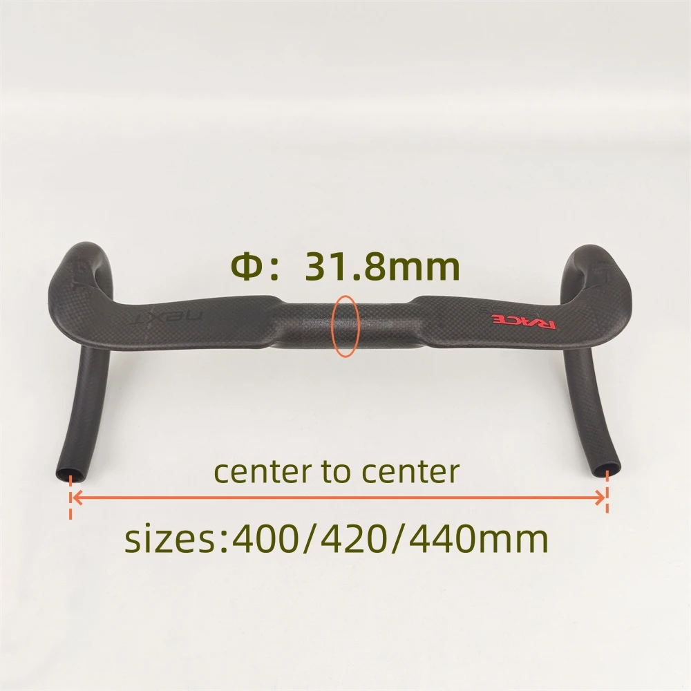 Carbon Fiber Bicycle Handlebar,Road Bike Cycle Handlebar Internal Wiring31.8* 400/420/440mm Bike Accessories