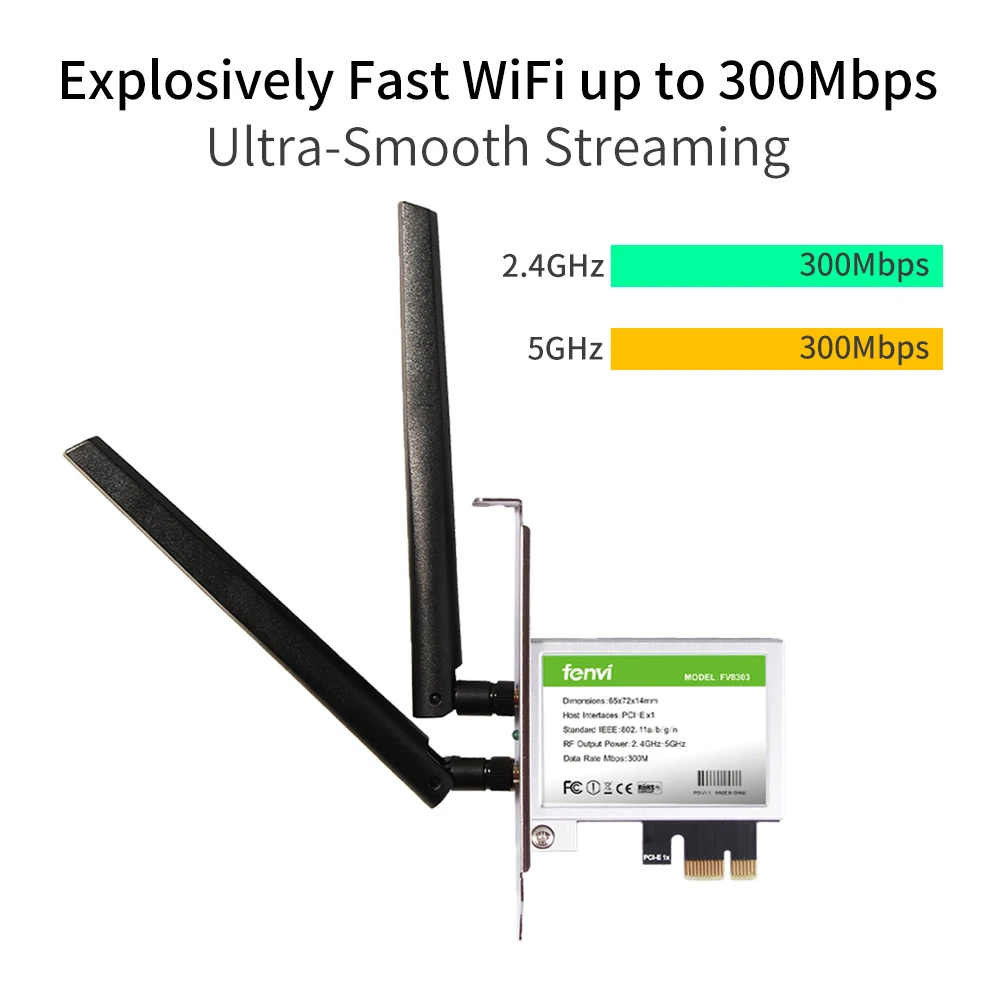 FENVI 5374Mbps WiFi 6E Intel AX210 2.4G/5G/6Ghz PCIE Wireless WiFi Adapter Bluetooth 5.2 802.11AX Network Wi-Fi Card PC Win10/11