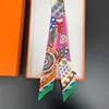 Match Colors For Women Belt Lock Chain Elegant Skinny Head Neck Silk Satin Small Bag Decoration Ribbon Scarf 6