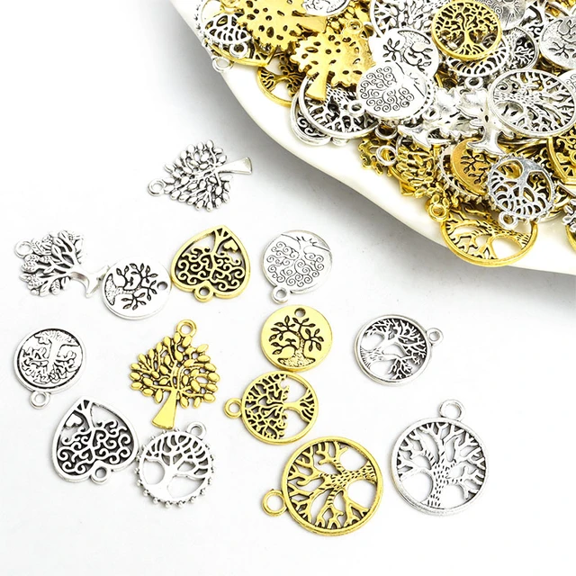 10pcs Tree of Life Metal Charms Alloy Round Pendants Vintage Tree Charm For  Jewelry Making Handmade Accessories - AliExpress