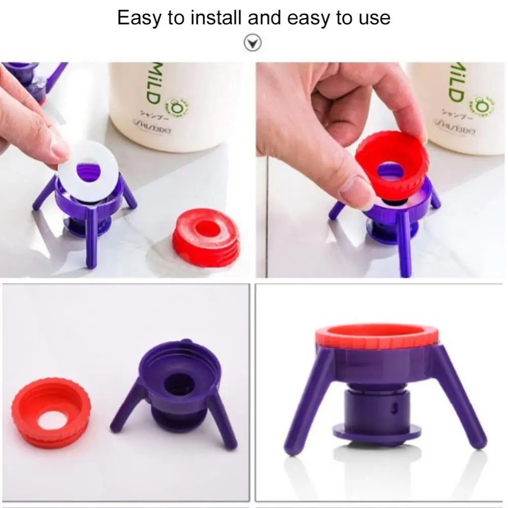 Bottle Cap Stand Kit Bottle Holder Useful Shampoo Bracket Leakproof Cover Flip-it Drops Squeezing Inverted Stand Cap Toss It