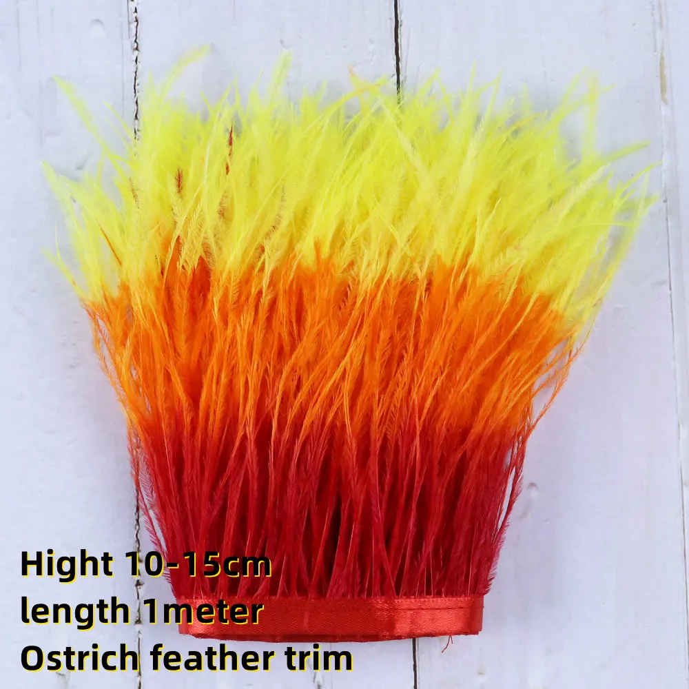3color Ostrich Pheasant Feather Turkey Plume Trim Fringe 1m Lovely Soft Chicken Ribbon for Sewing Party Skirt Decor Accessory