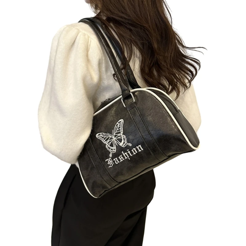 Trendy Y2K Embroidered Butterfly Vintage Handbag for the Fashion Forward Women