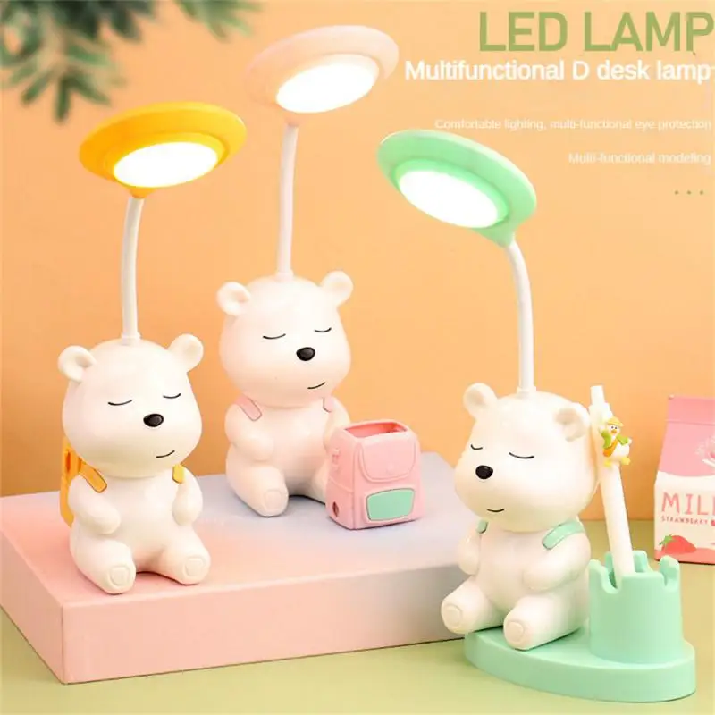 

Foldable Light Classmates Surprise Gift Cartoon Bear Shape Eye Care With Pencil Sharpener Usb Rechargeable Lighting Lamps