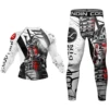 Cody Lundin 2 PCS Long Sleeve Sportsuit BJJ jiu jitsu Rashguard Shirts Bjj Grappling Compression Pants Running Active Wear 6