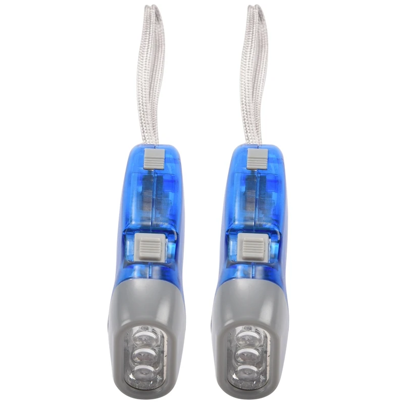 

2X Hand-Press LED Flashlight Lantern Dynamo Mini Flashlight LED Emergency Home Dynamo Torch Lamp Hand Light