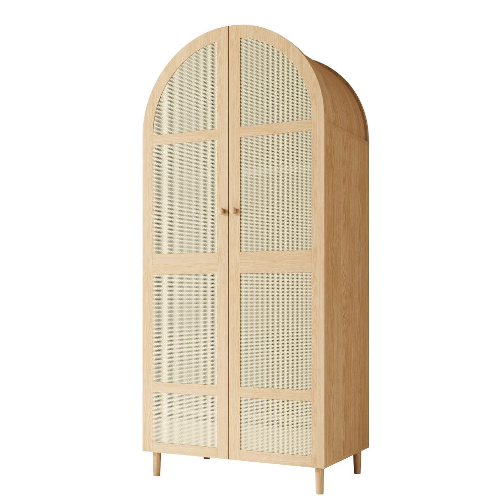Moderner luxuriöser Kleiderschrank mit gebogenen Türen, großzügiger Stauraum, Kleiderständer und Schubladen, für Schlafzimmer und Eingangsbereiche – Detail 13