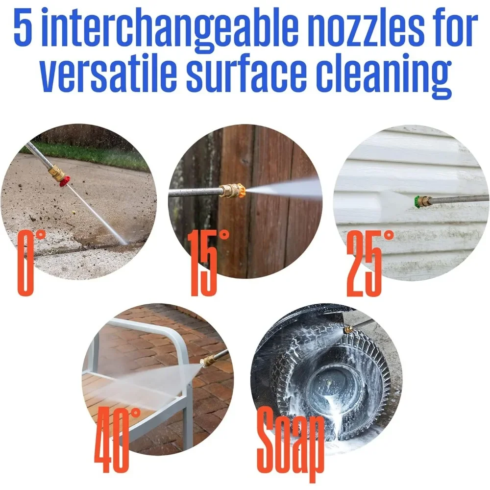 Gas Pressure Washer Onboard Soap Tank Spray Gun and Wand for Decks Sidewalks Siding Fences Railings Garage Floors