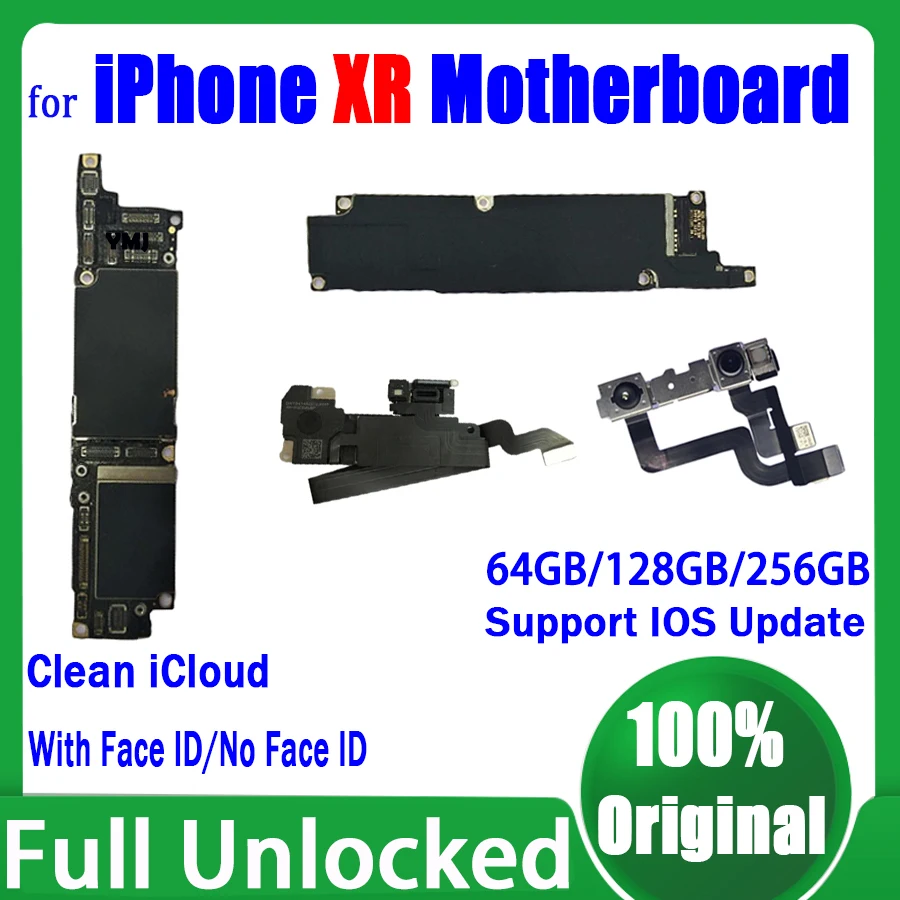 

100% Tested For iPhone XR Clean iCloud Motherboard Original Unlock For iPhone XR Logic Board Support Update Plate 64g/128g/256g