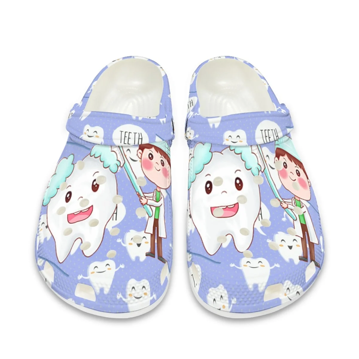 Classic Nursing Sandals Cute Teeth Dentist Printing Home Flats Shoes Summer Hospital Work Casual Comfortable Slippers Female