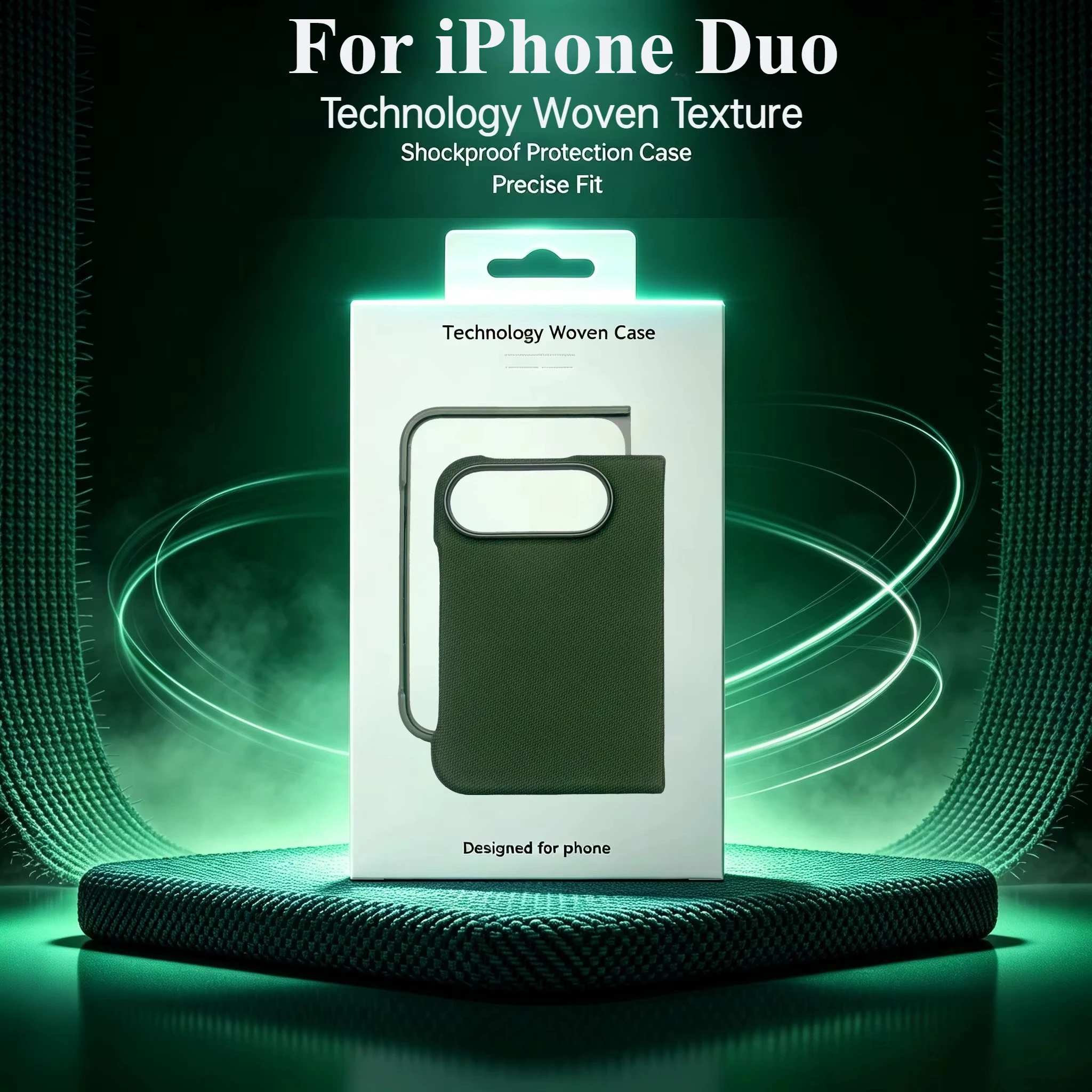 Woven Texture Magnetic Fold Phone Case with Shockproof Cover and Color Technology