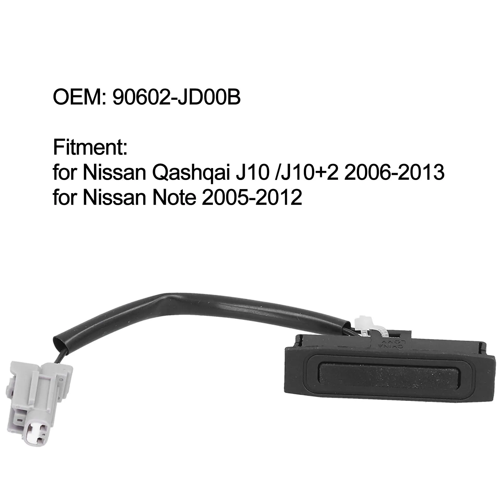 Tailgate Boot Handle Tailgate Release Switch Opener 90602-JD00B Replacement Part NISSAN QASHQAI J10 /J10+2 2006-2013 tailgate release switch