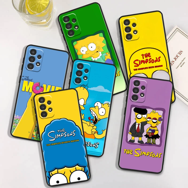 Cartoon Simpson Per Samsung Galaxy A91 A81 A71 A51 A42 A31 A21S A12 A11 A04 S E A02S A01 Core Black Phone Case