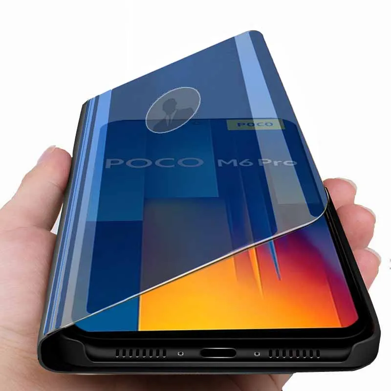 Smart Mirror Flip Phone Case with Stand – Magnetic Clear View Cover