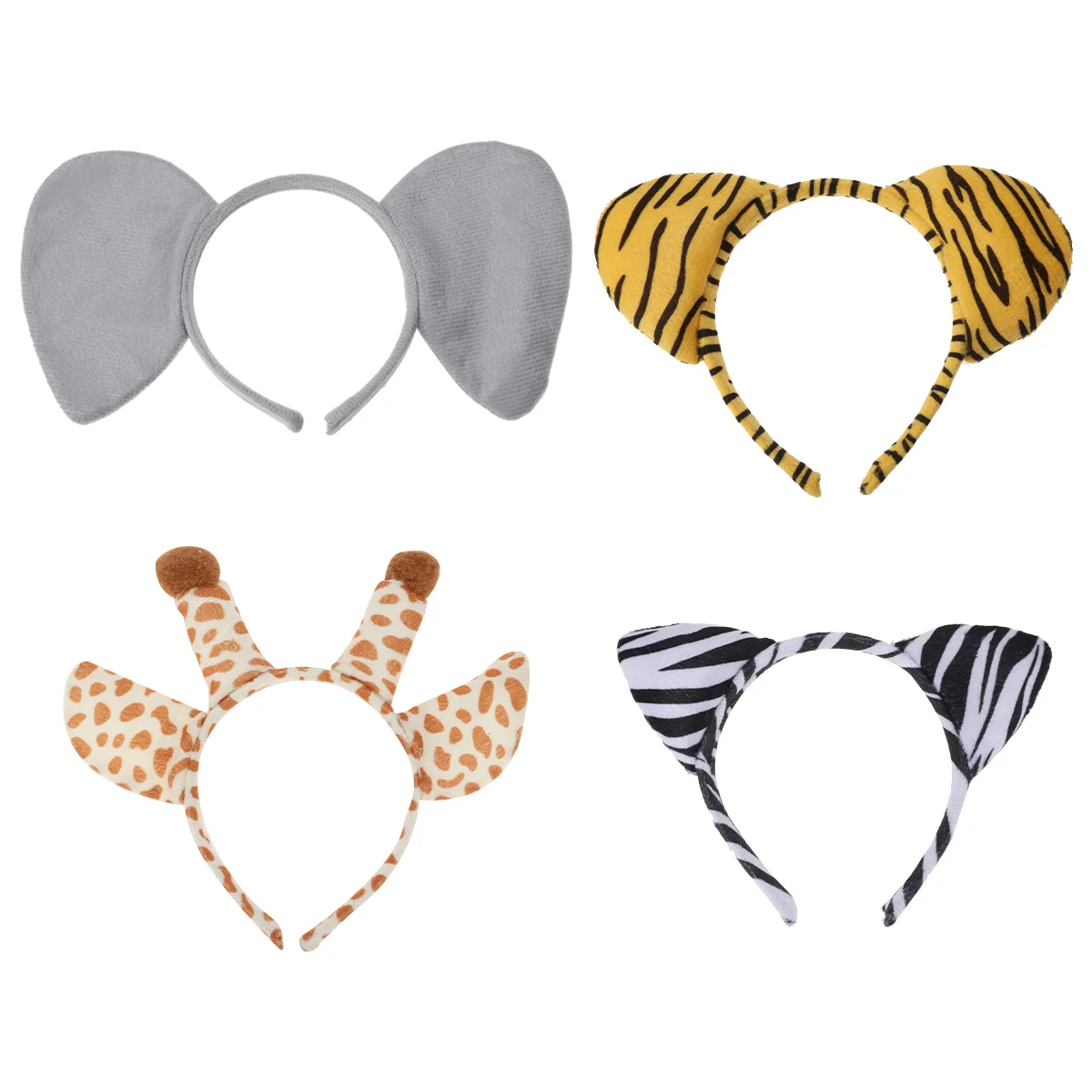 

4 Pcs Animal Ear Headband Headbands Cosplay Headdress Hair Ring Party Fabric Designed