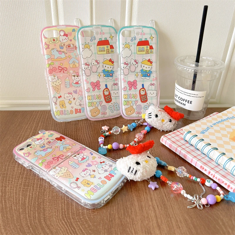 

Sanrio Hello Kitty with Plush Kitty Pendant Phone Case for Samsung Galaxy Z Flip 3 4 5 Flip5 Flip4 Flip3 Shockproof Case