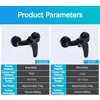 Stenoc Simplicity Black Finish Brass Shower Faucet Mixer Valve Wall Mounted Triple Bathtub Faucet Hot And Cold Water Mixer Tap 6