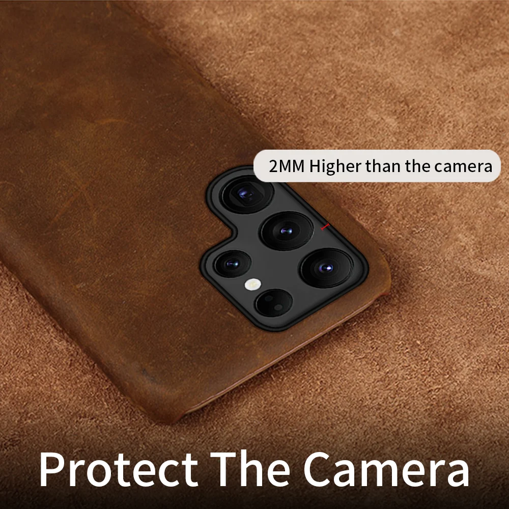 100% Cowhide Genuine PULL-UP Leather Phone Case For Samsung Galaxy S23 S24 Ultra S24 Plus S23Ultra S24Ultra S22Ultra Back Cover