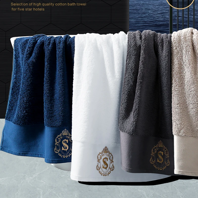 Five-star Hotel Thickened Cotton Towels Bath Towel Face Towel Light Luxury Large Adult Washcloth Embroidery