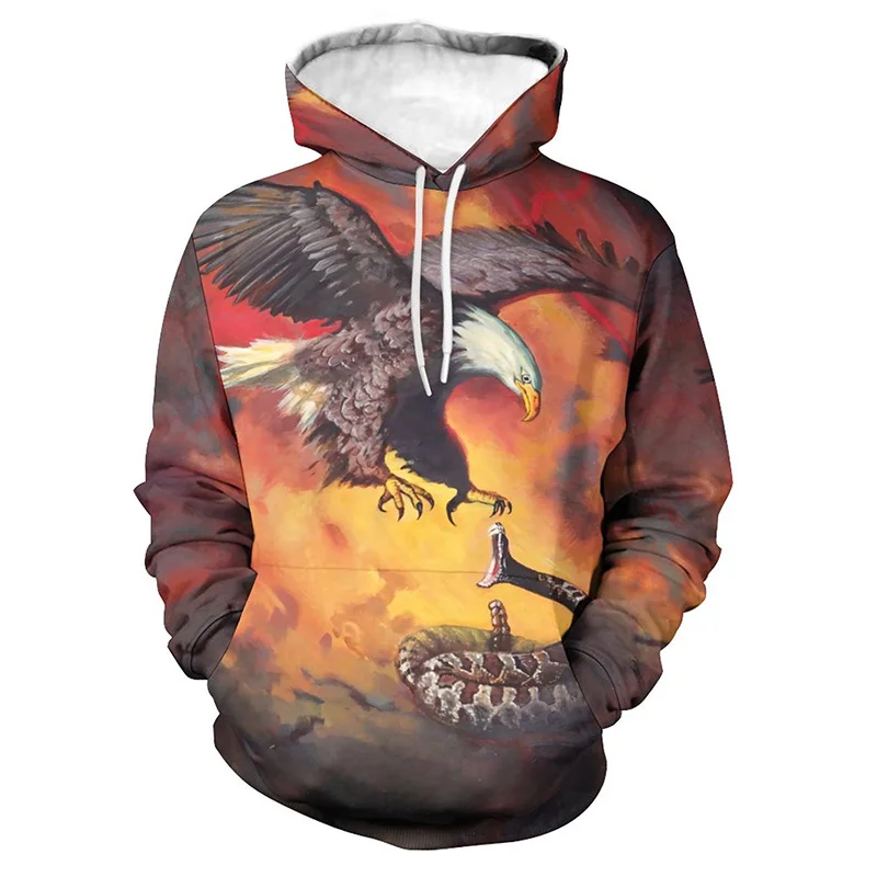 thumbnail image 1 of Sudadera con capucha con estampado 3D de águila y halcón para hombre, sudadera informal de talla grande, sudadera de manga larga, ropa de calle para hombre, 1 of 5