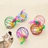 Funny Feather Mice Ball Cage For Kitten Creative Playing Toys Pet Products Play Cat Mouse Toy игрушки для кошек 3