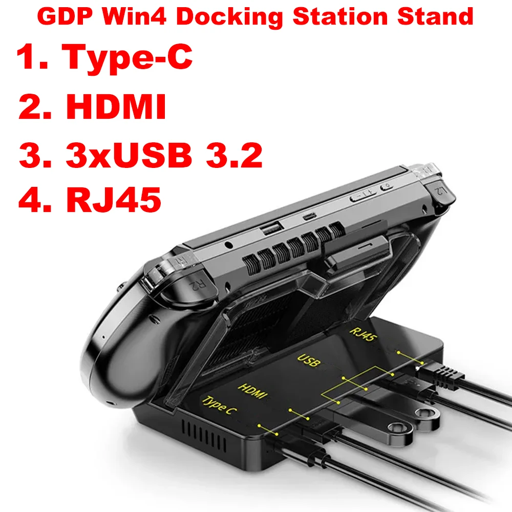 

GPD Win 4 Original Game Console Dedicated Docking Station Win4 Stands Battle Base Bracket USB 3.2 Type C Distributor Extender