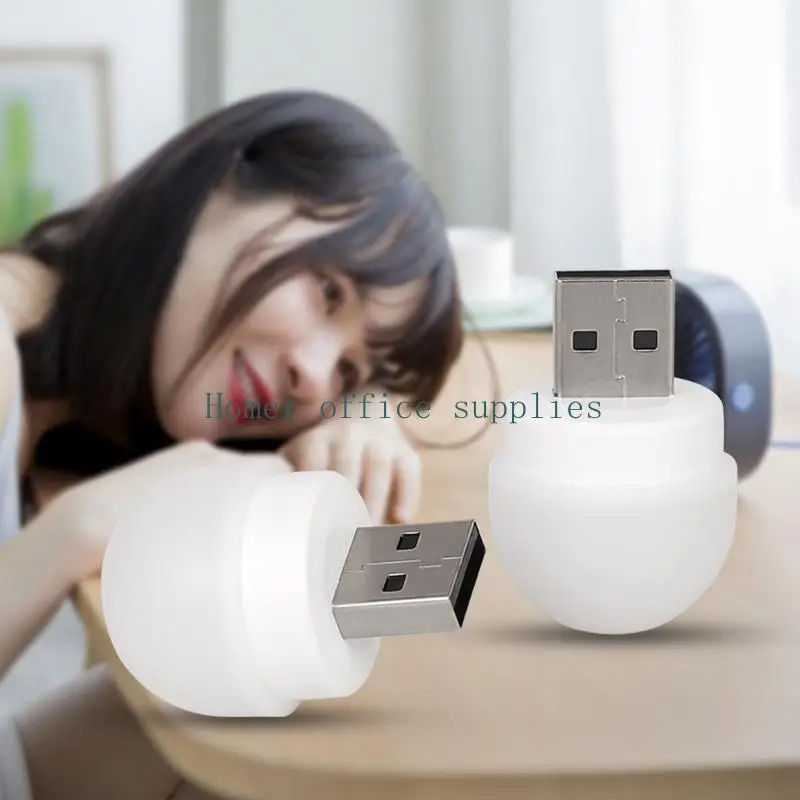 K43B 귀여운 USB LED 램프 여자 친구를 위한 미니 밤 빛 라운드 책 램프 깜짝 선물