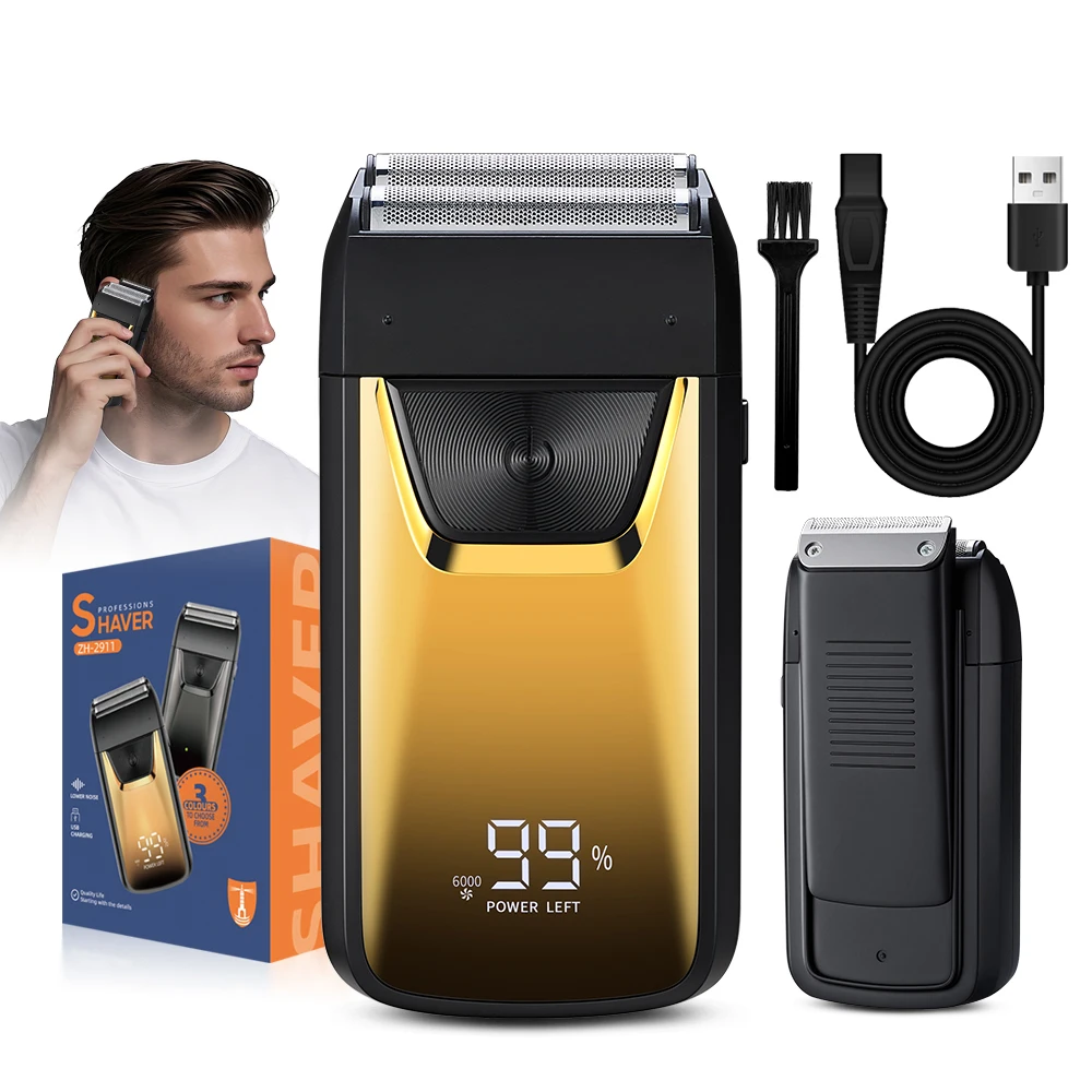 USB men’s electric LED digital portable shaver with built-in rear blade for shaving hair and sideburns, compact shaving BEST SELLERS