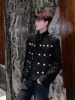 Trendy Male Chic Black Small Fragrant Short Coats Men's 2024 Autumn Winter New Jackets Small Sequins Multi-button Design Jacket 3