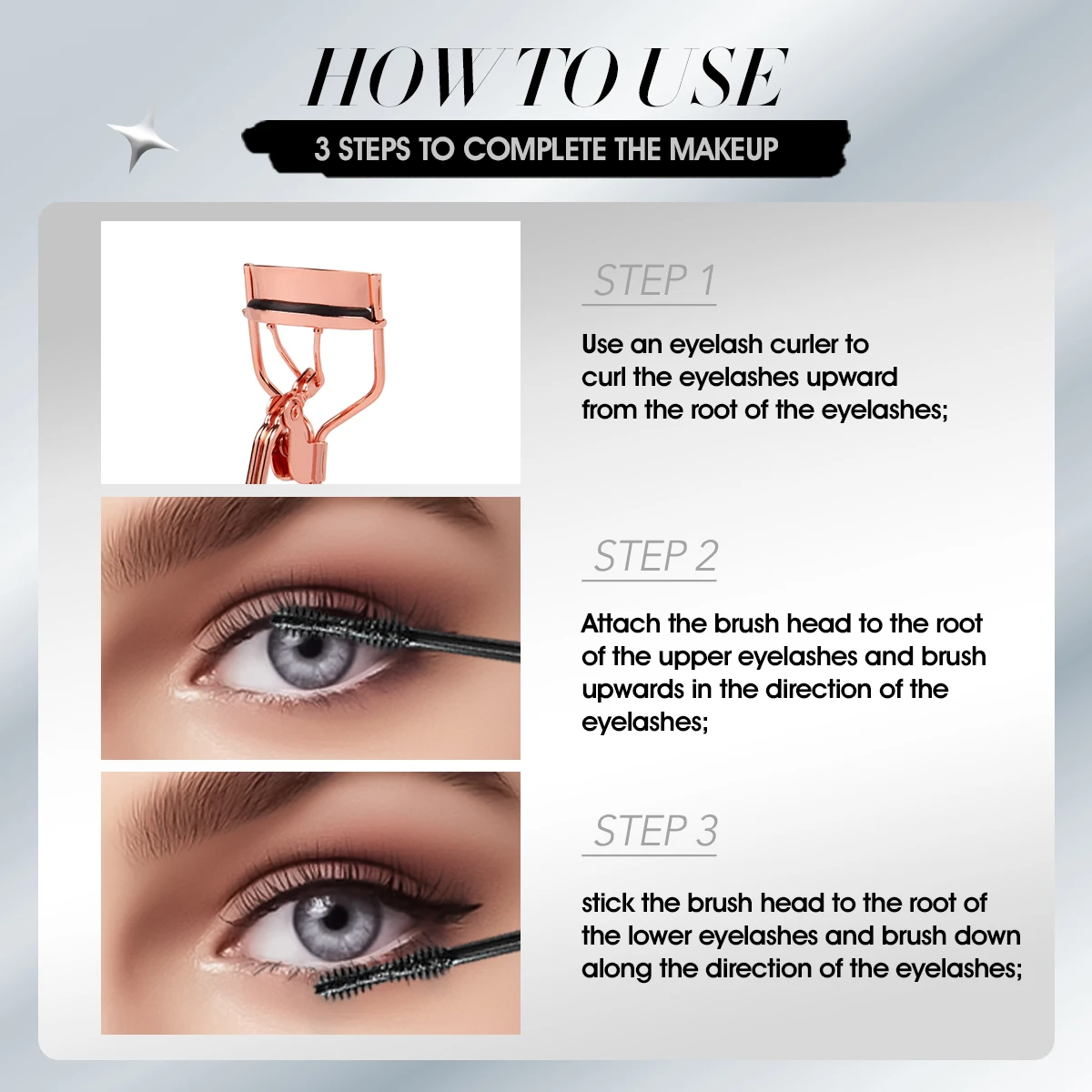 IMAGIC Schwarze Mascara 4D Seidenfaser, wasserfest, langanhaltend, für Volumen und dichten Effekt, verlängert die Wimpern, Augen-Make-up-Kosmetik_voghion.com