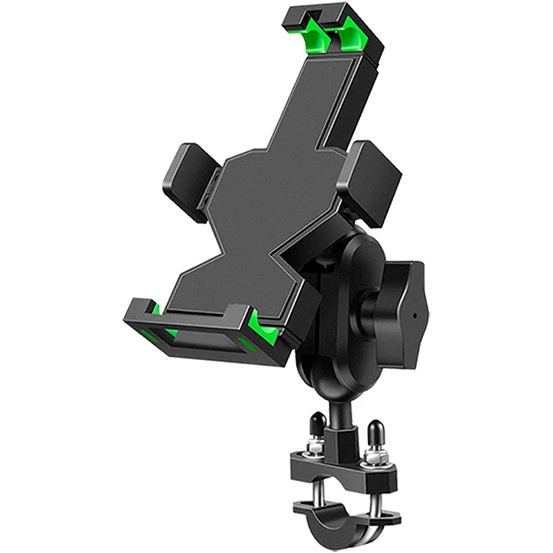 

NEW-Motorcycle Phone Mount Anti-Shake Bike Phone Holder U-Bolt Base Handlebar Cell Phone Holder With 360° Rotation