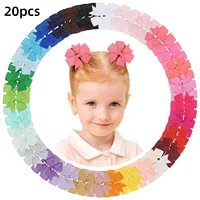 20pcs/set Sweet Random Candy Color Bow Hair Clip for Baby Girls Cute Ribbon Hairpin Kids Headwear Kids Hair Accessories Gifts 1